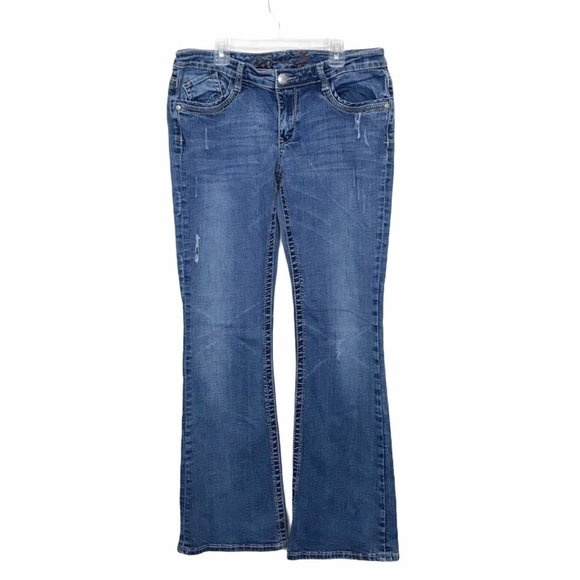 Seven7 Bootcut Distressed Jeans - Picture 1 of 10